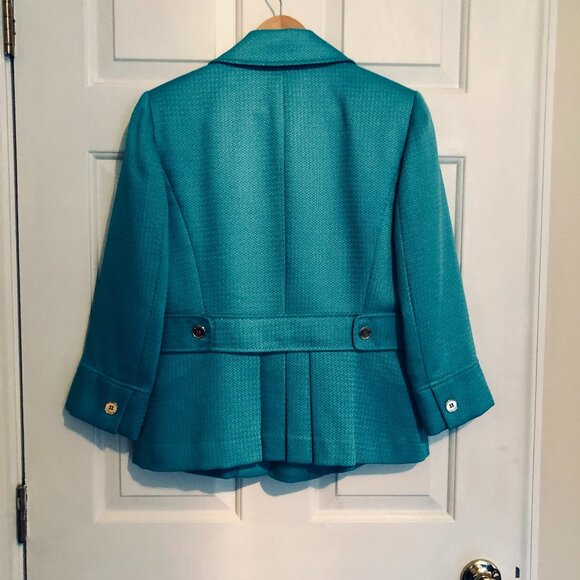 Tahari teal blazer - Picture 2 of 5